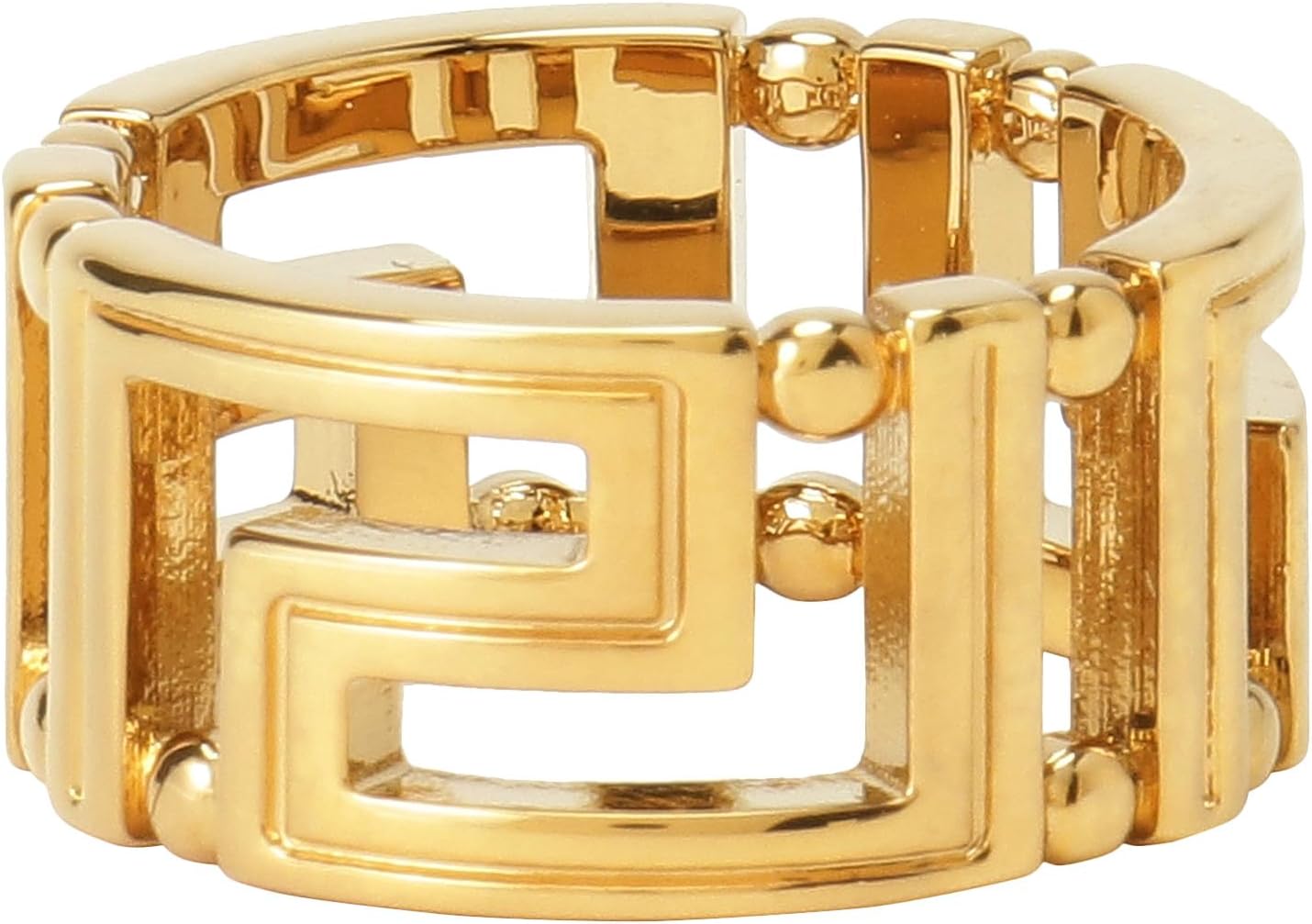 VERSACE リング グレカ模様 ゴールド アクセサリー 美品 未使用に近い VERSACE ヴェルサーチ リング 指輪 メンズ グリークリング